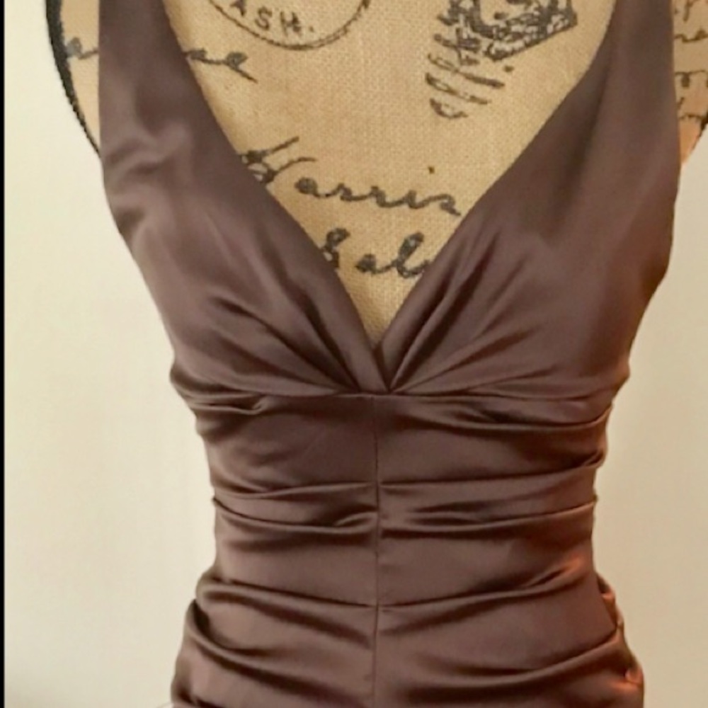Xscape Satin ruching cocktail dress Sz 4